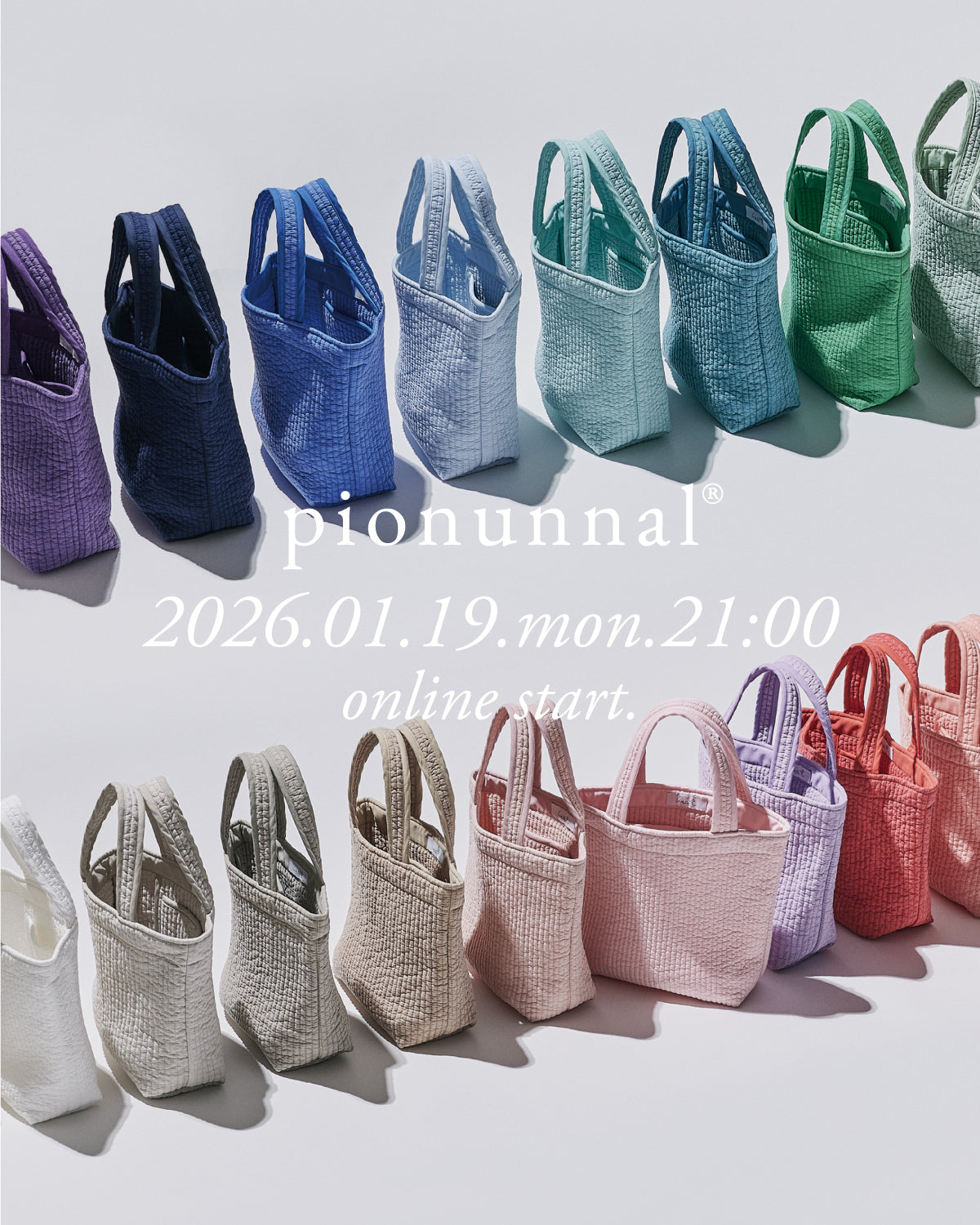 1/19(月)21:00〜多彩なカラバリでオンライン販売開始